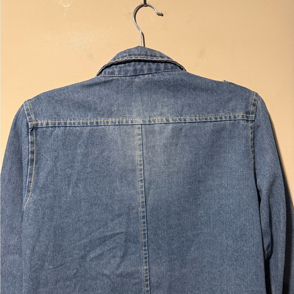 Blue Denim Jean Jacket, Fits Size Small - Picture 14 of 16